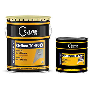 ClvFloor TC 490 Poliüretan Esaslı, UV Dayanımlı, Renkli, Elastik Mat Görünümlü İki Bileşenli Son Kat Kaplama